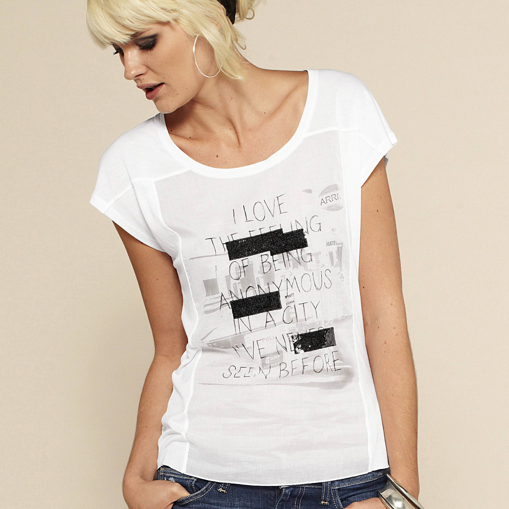T-shirt Femme 3 Suisses - T-shirt Guess du xs au xl prix 34,90 euros