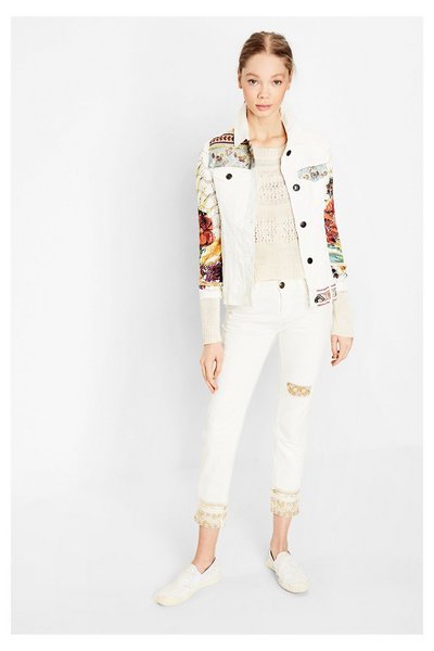 Veste blanche en jean Exotic White Desigual