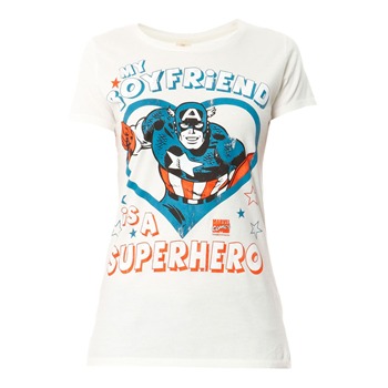 T-shirt Femme Brandalley - Logoshirt T-shirt Vintage Marvel Superhero écru