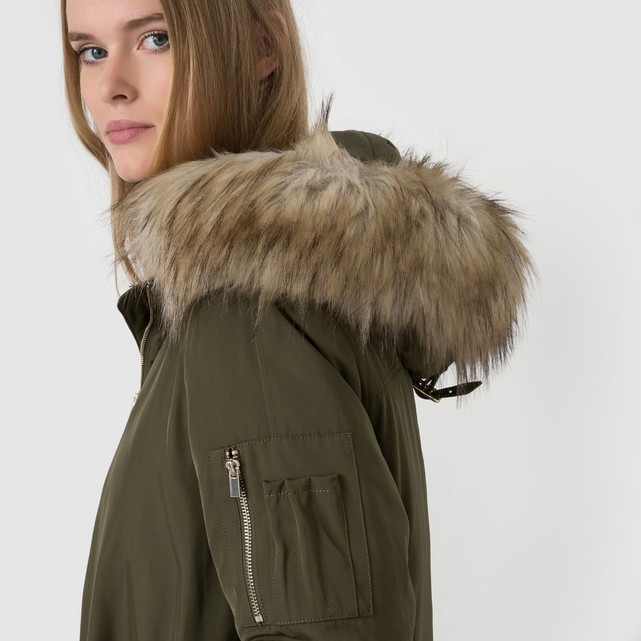 parka femme avec capuche fausse fourrure