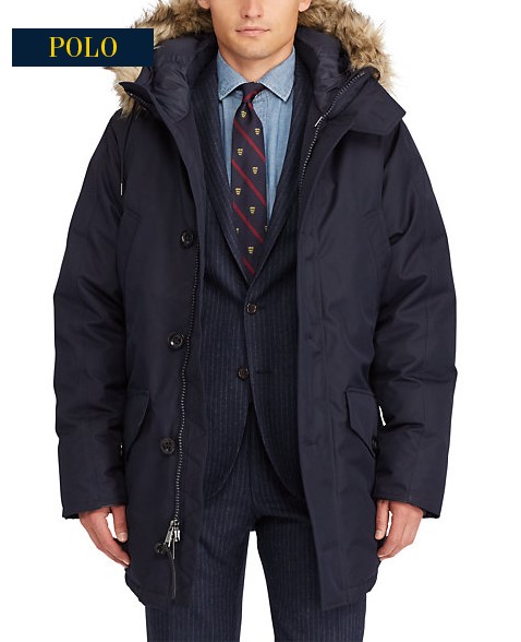 Parka en duvet avec fausse fourrure Ralph Lauren pour Homme