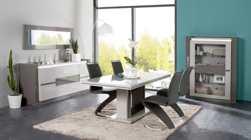 Buffet 4 portes RIMINI Taupe/Gris