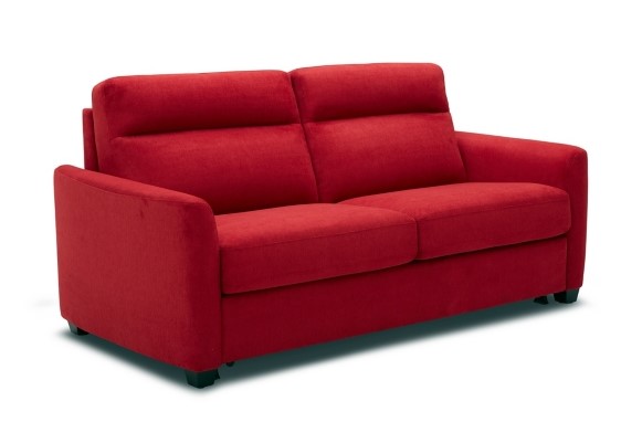 Canapé convertible Express ATHENEE tissu rouge