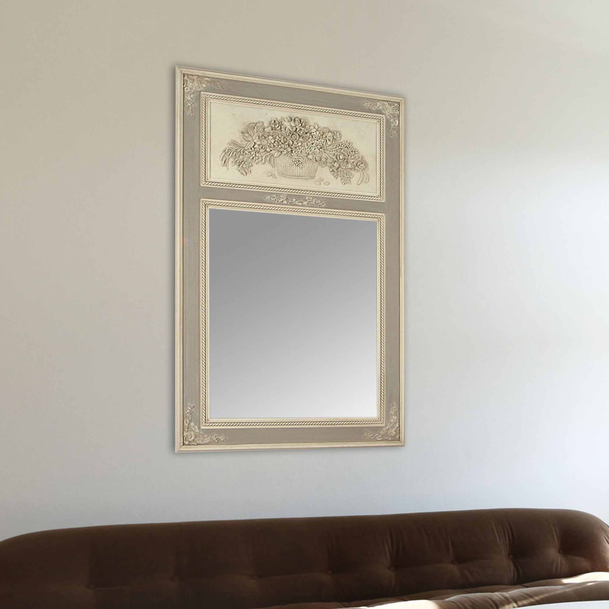 Miroir Trumeau en bois plat lin Palais Emde - Miroir Delamaison