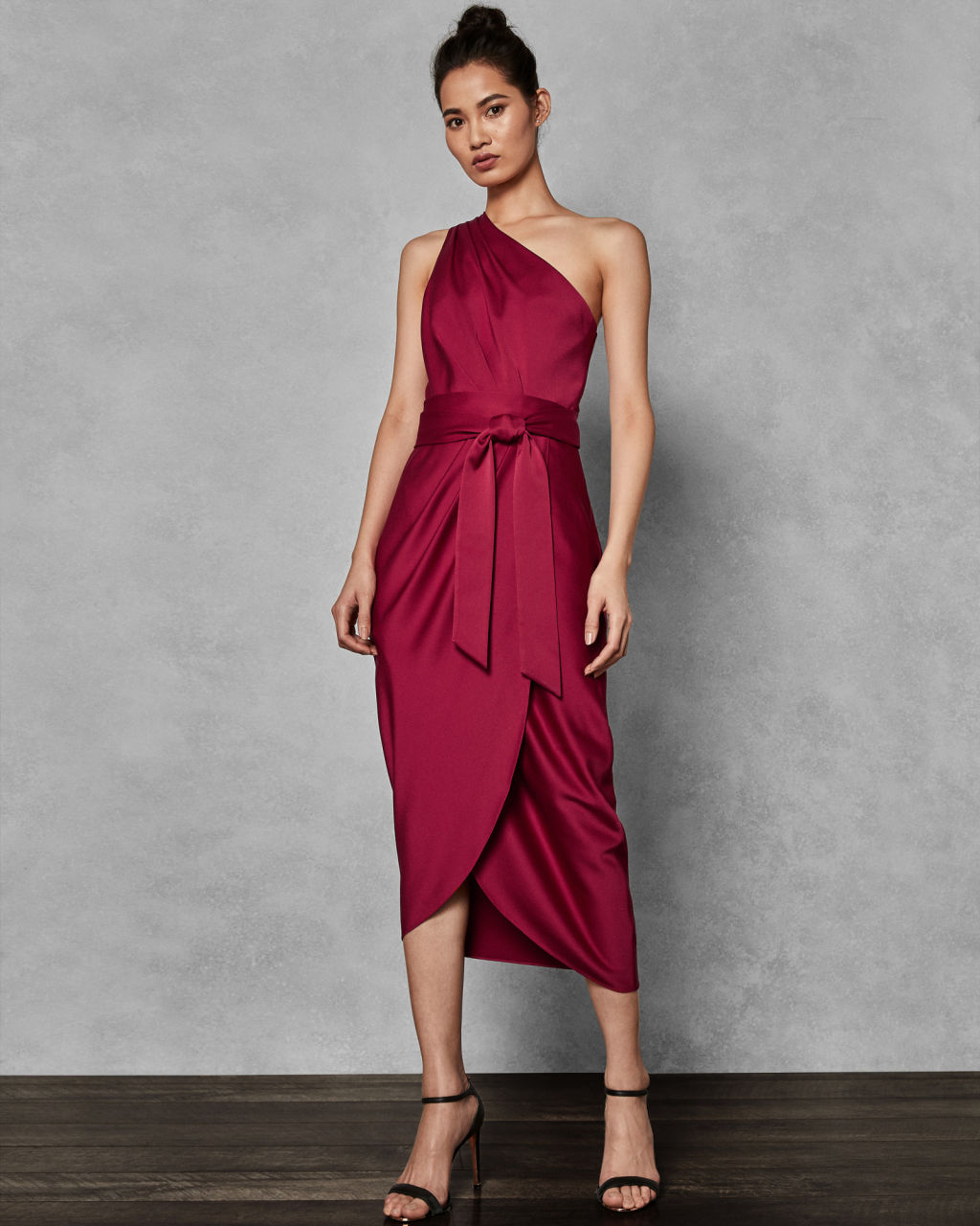 Ted Baker GABIE Robe mi-longue drapée asymétrique Rouge