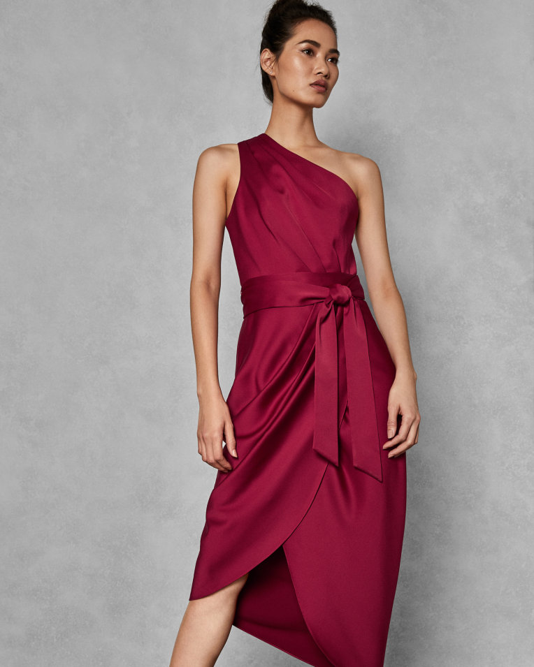 Ted Baker GABIE Robe mi-longue drapée asymétrique Rouge