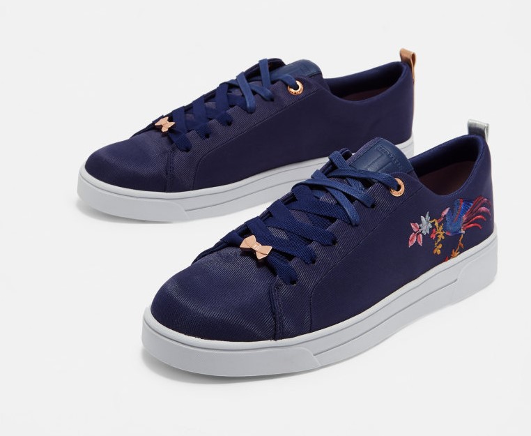 Ted Baker GIELLIE Baskets avec broderies Bleu marine