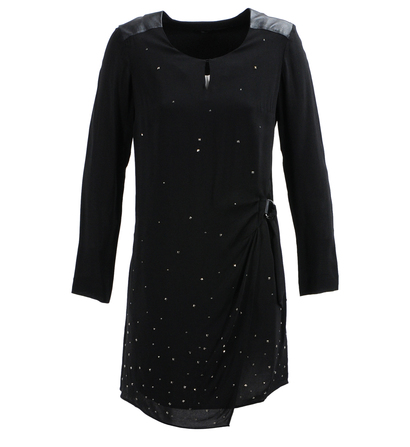 Robe Galeries Lafayette - Robe portefeuille ornée de clous fantaisie Ikks Noir