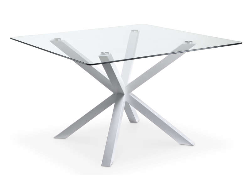 Table de séjour 120 cm SQUARY coloris blanc - Table Conforama