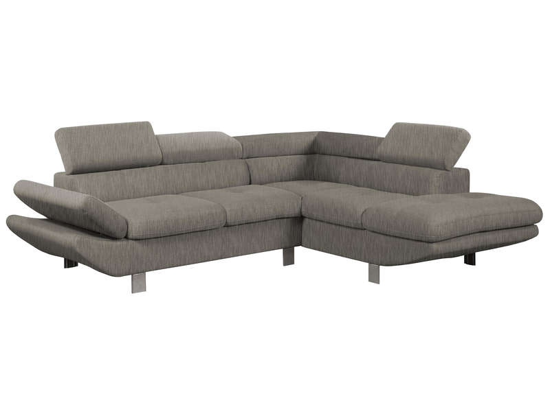 Canapé d'angle fixe 4 places LIAM coloris gris