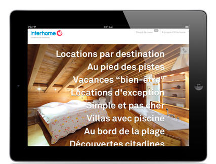 Appli iPad Interhome - Réservation Location de Vacances