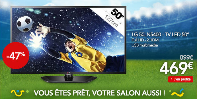  TV LED FULL HD 127cm a -44% Lg 50LN5400 Prix 449,00 Euros sur Rue du Commerce