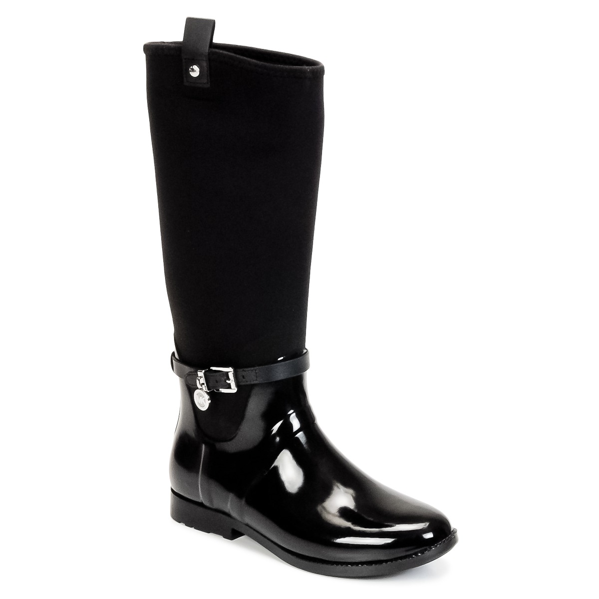 Bottes de pluie MICHAEL Michael Kors CHARM STRECH RAINBOOT Noir, Bottes de Pluie Femme Spartoo