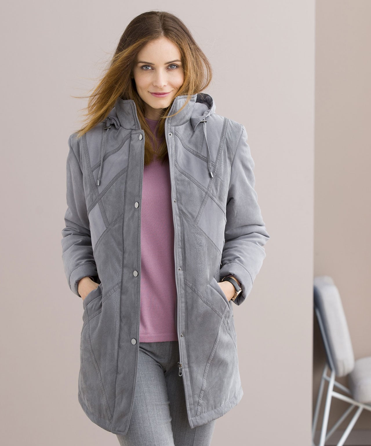 Parka microfibre déperlante Gris Damart - Parka Femme Damart