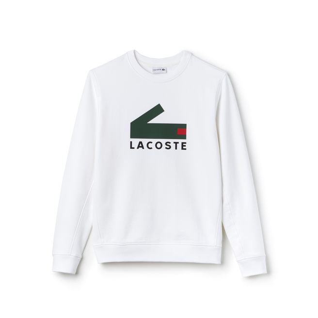 Sweatshirt en molleton de coton Lacoste avec impression crocodile