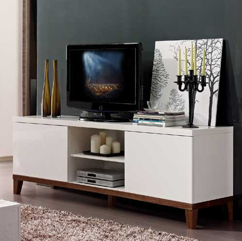 Meubles Tv Décoclico - Meuble TV design laqué blanc Sweden Studio DCO Prix 209,31 Euros
