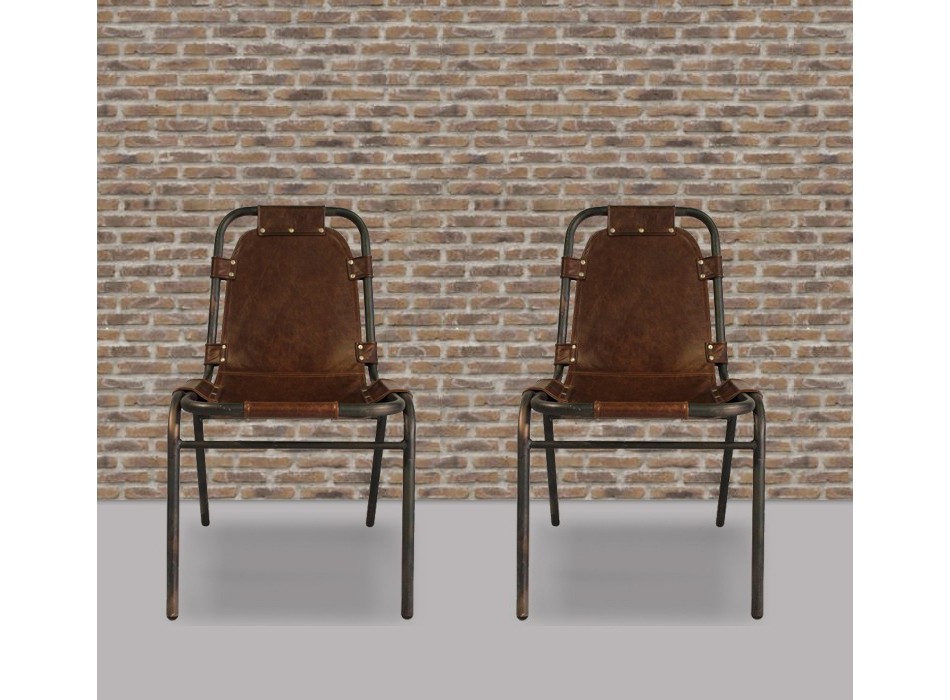 Chaise Industrielle Vente Unique - Lot de 2 chaises LAUREN Prix 349,00 Euros