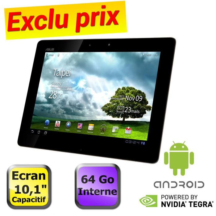 Tablette tactile Cdiscount - Asus EeePad Transformer Prime 64 Go Champagne