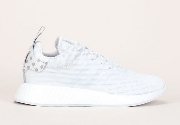 Adidas Originals Baskets bi-matière blanche Originals détail talon en cuir imprimé pois gris