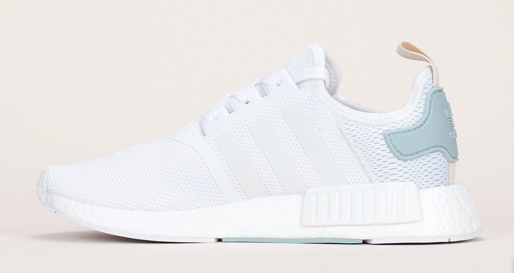 Baskets blanches NMD R1 Adidas Originals mesh détails contrastés