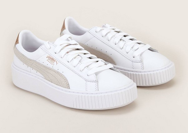 Puma Plateform Euphoria Sneakers en cuir blanc