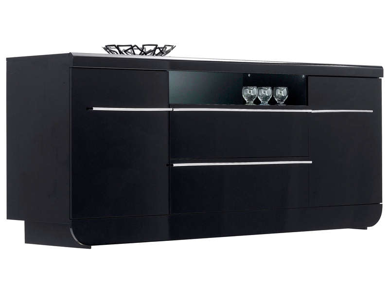 Buffet 2 portes + 2 tiroirs FLOYD coloris noir - Conforama