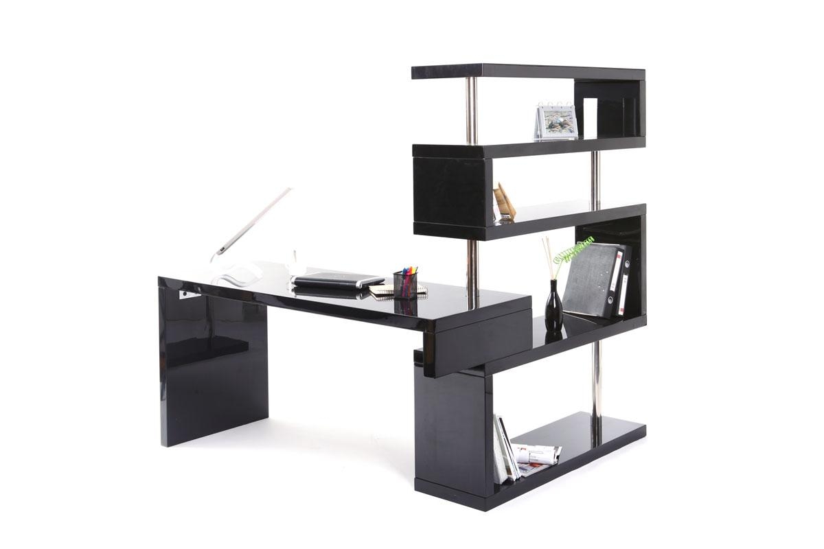 Bureau Miliboo - Bureau design T-MAX noir laqué amovible