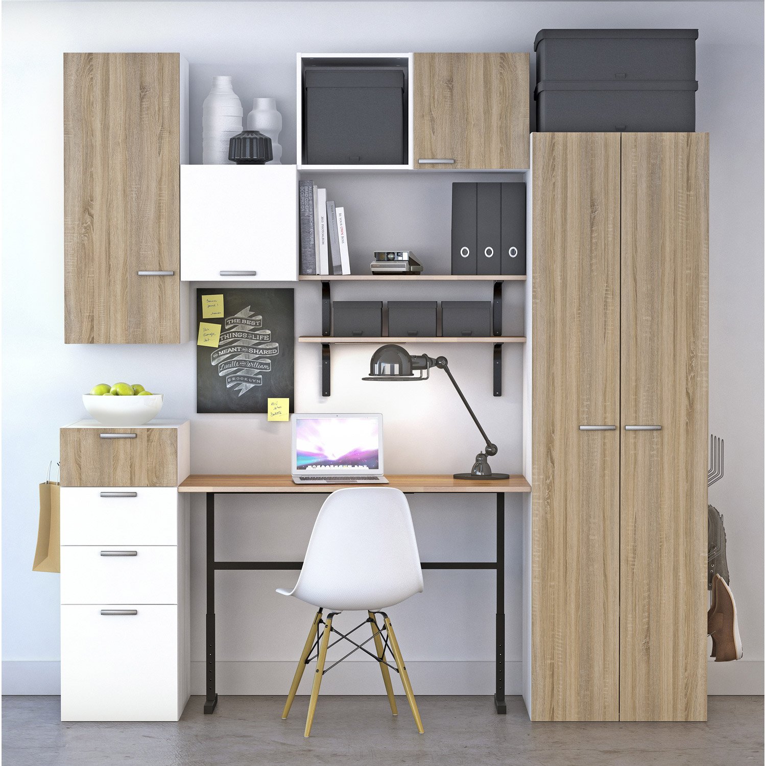 Bureau SPACEO Home décor chêne, Bureau Leroy Merlin