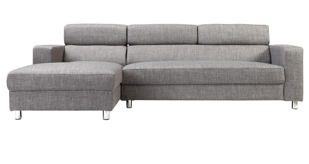 Canapé d'angle PORTLAND design gris angle gauche - Miliboo