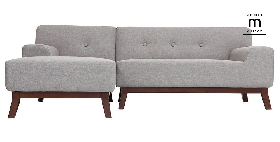 Canapé d'angle design VILA gris