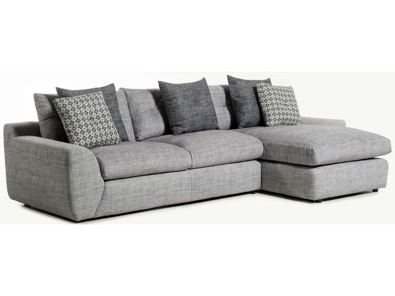 Canapé d'angle droit fixe 4 places WILLEM coloris gris - Conforama