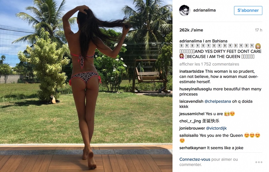 Adriana Lima sexy : le top dévoile son postérieur sur Instagram