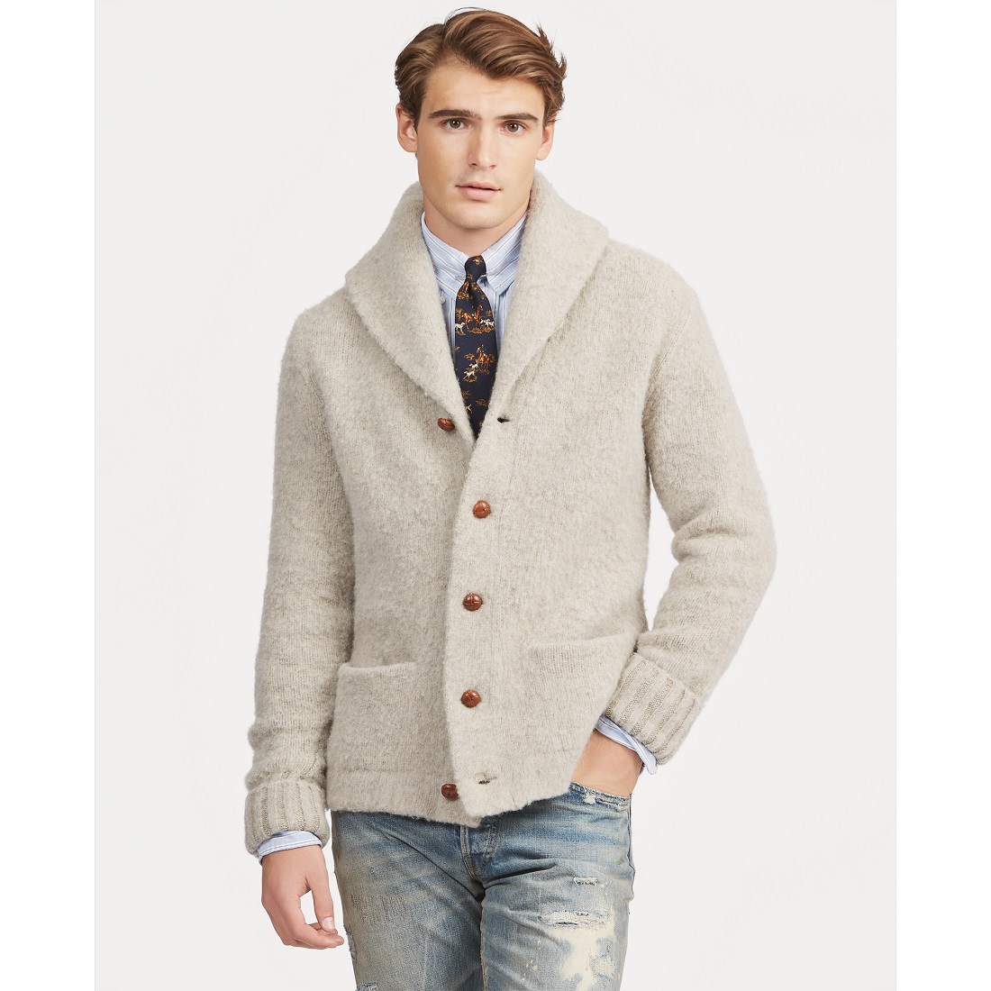Cardigan col châle laine de mérinos Pumice Polo Ralph Lauren