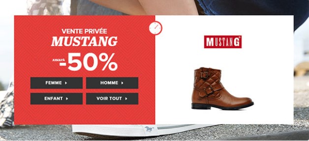 Vente Privée Chaussures Mustang Shoes à -50% sur Sarenza