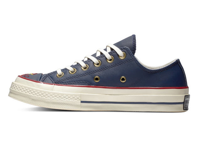 Converse Chuck 70 Floral Leather Low Top obsidian/cherry red/egret