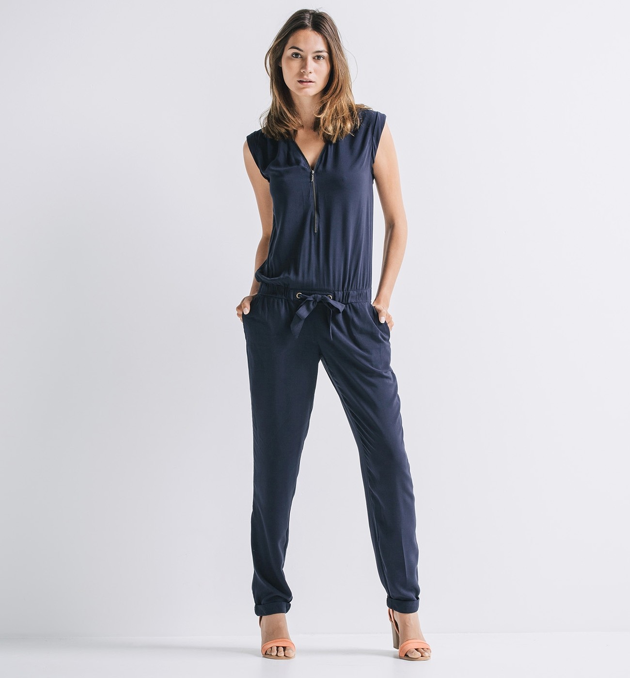 Combinaison-pantalon Femme Bleu Nuit Promod