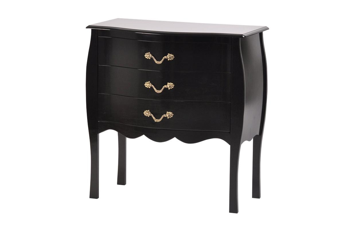 Commode Miliboo - Commode baroque noire 3 tiroirs Louisa