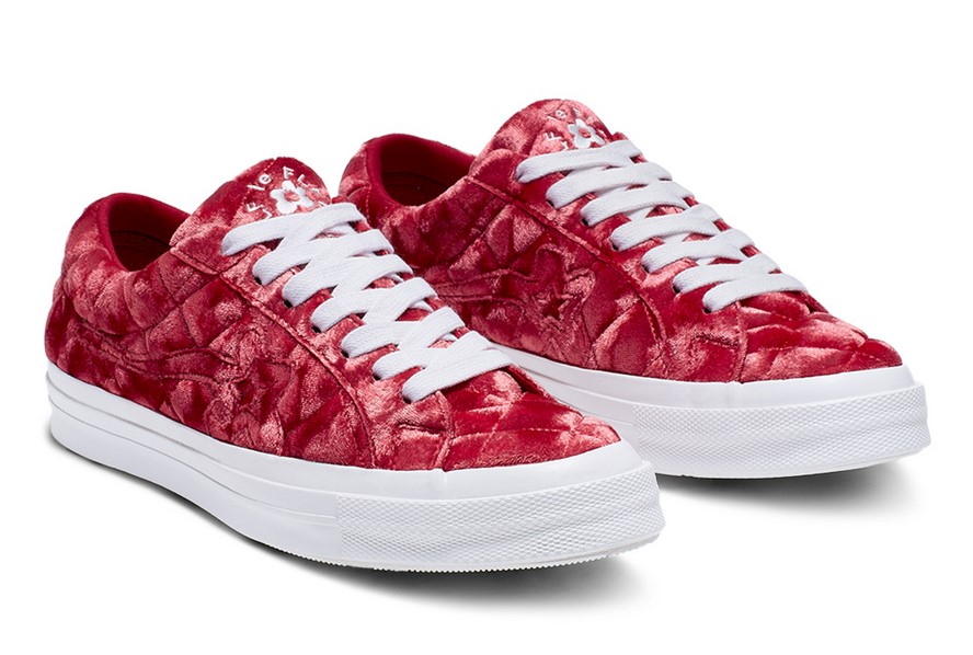 Converse x GOLF le FLEUR* One Star Velvet Low Top barbados cherry