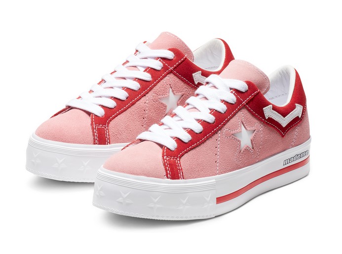 Converse x Made Me One Star Platform Low Top pink icing/tomato/white
