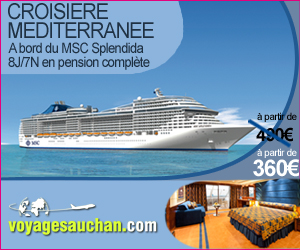 Croisière Voyages Auchan - Promotion Croisière MSC Méditerrannée 360 euros 
