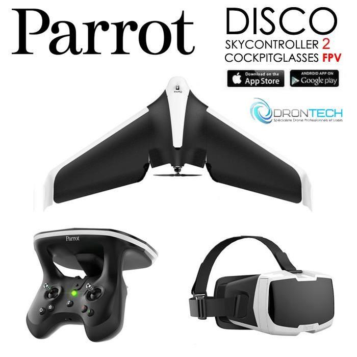 Drone Parrot Disco + Skycontroller 2 + Cockpit Glasses