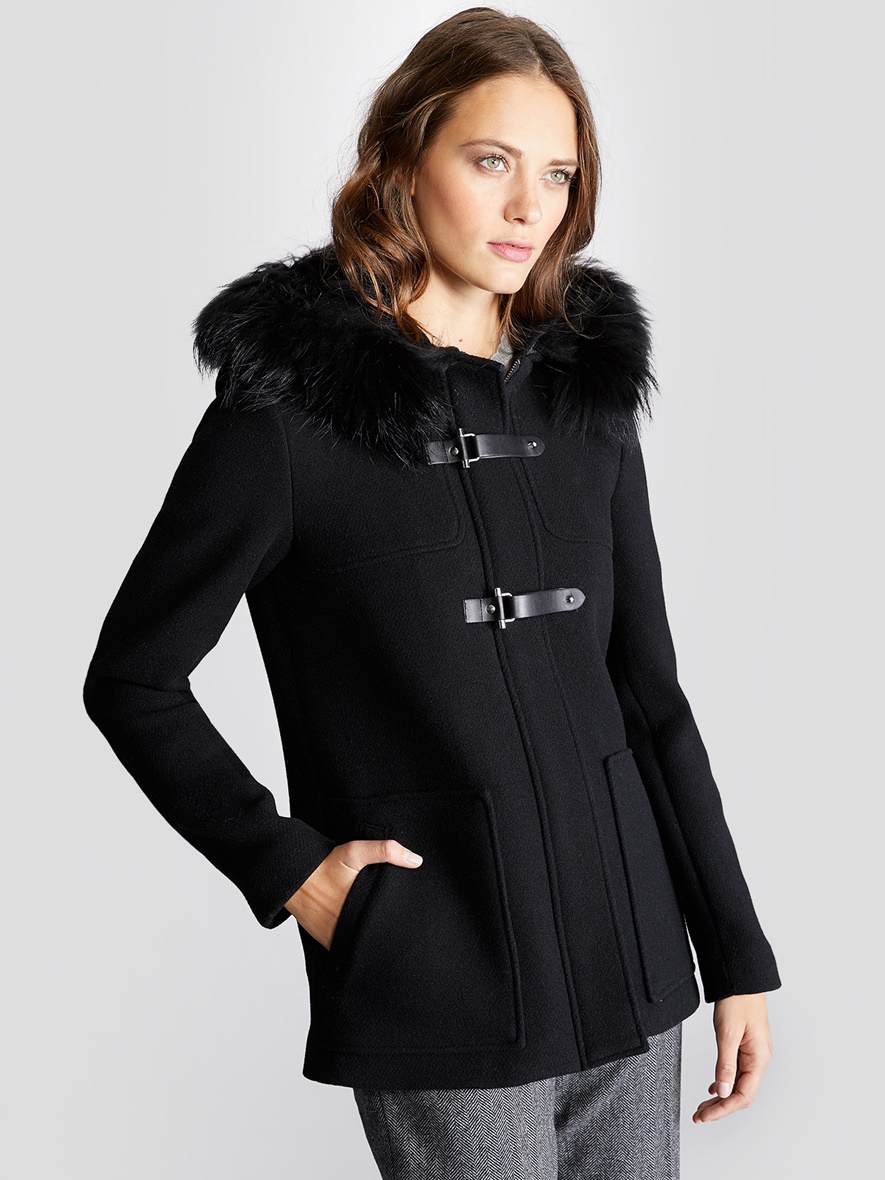 manteau duffle coat femme noir