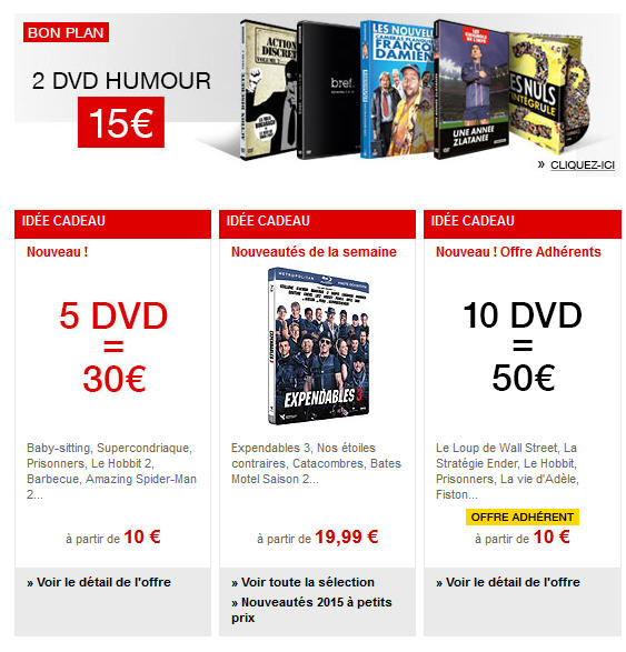FNAC DVD Destockage DVD dès 1,98 €