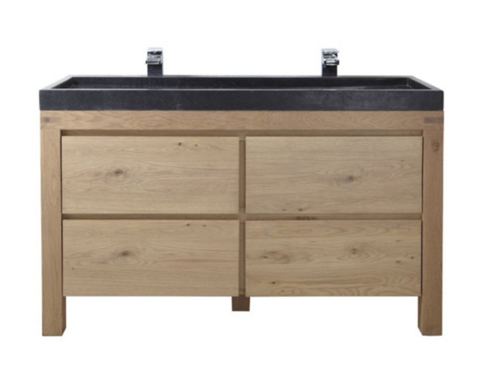 Ensemble de salle de bains Harmon 140 cm meuble sous-vasque + plan vasque pierre - Castorama