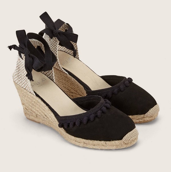 Anaki Paris Spring Espadrilles compensées en daim noir