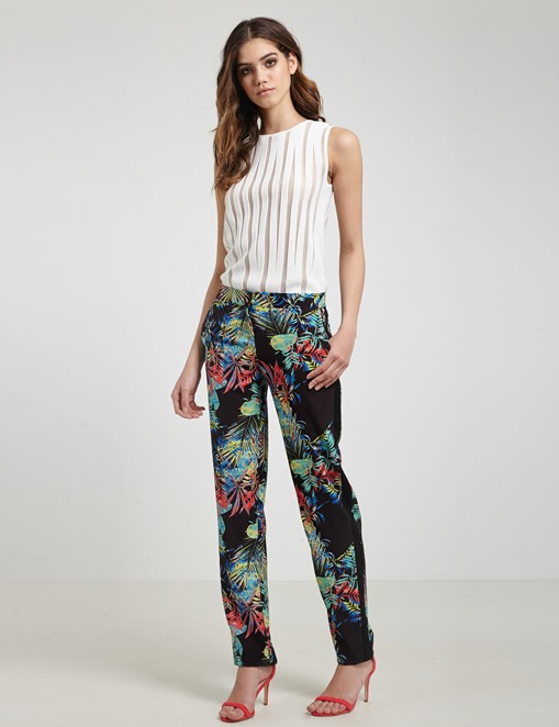 Pantalon fluide imprimé exotique Morgan