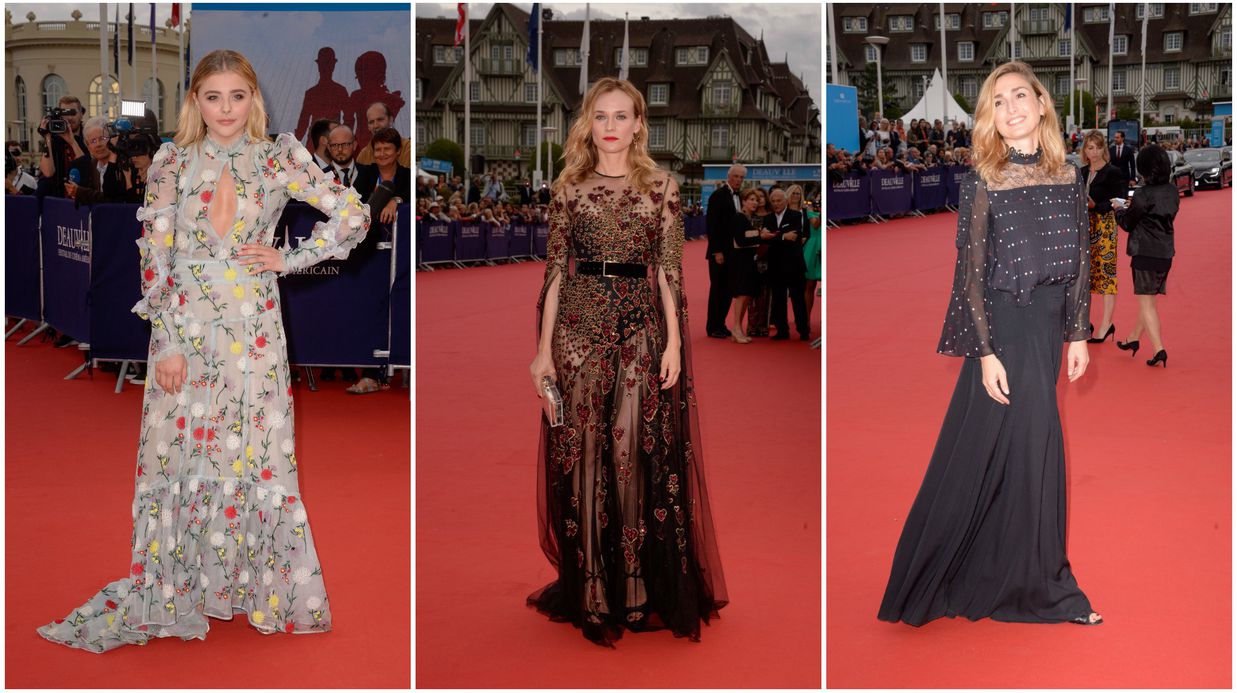 Festi­val de Deau­ville 2016 : Chloë Grace Moretz, Diane Kruger et Julie Gayet tout en trans­pa­rence sur le tapis rouge