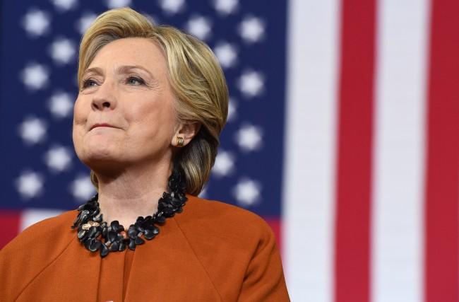 Hillary Clinton le 27 octobre 2016 durant un meeting de campagne à Winston-Salem, Caroline du Nord. - Jewel SAMAD / AFP