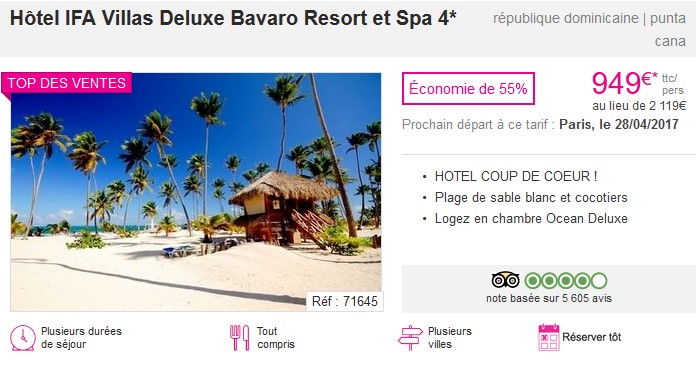 Hôtel IFA Villas Deluxe Bavaro Resort et Spa 4* Lastminute 