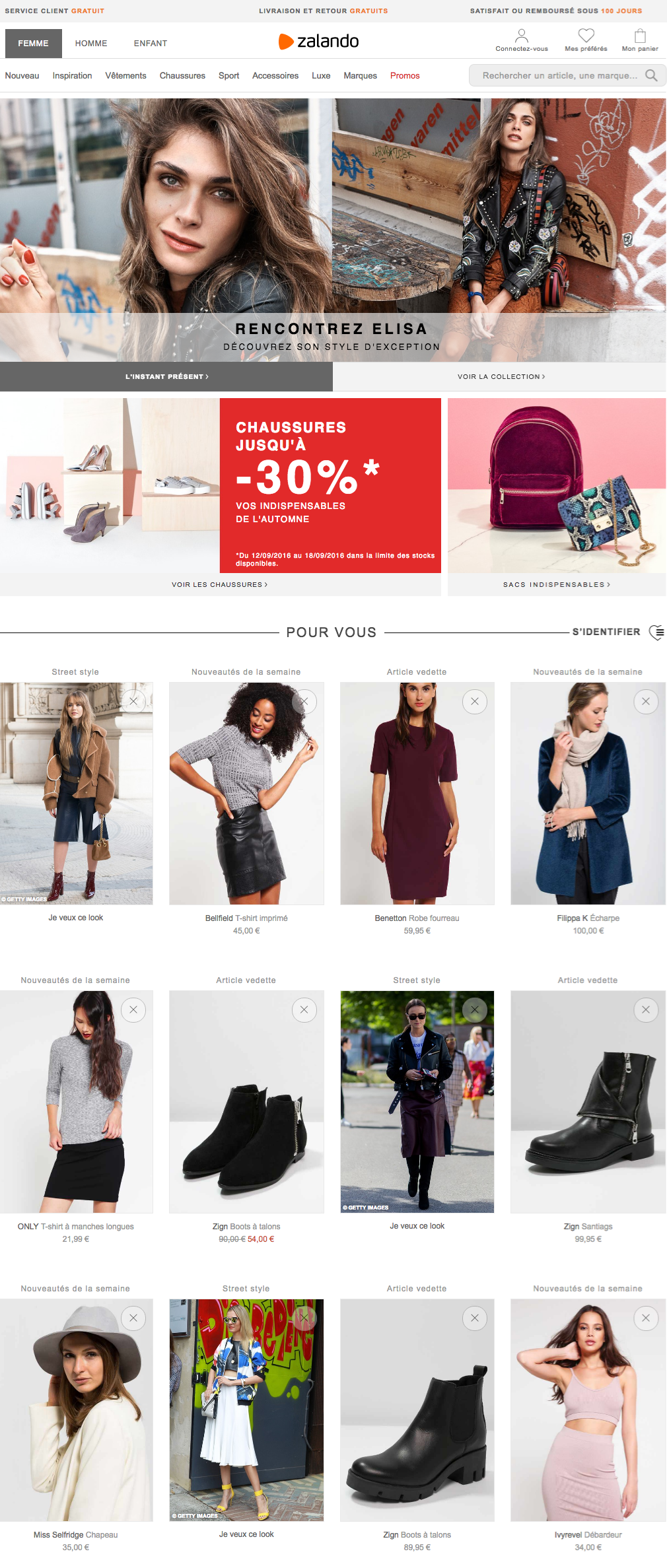 Promo sales magasin vetement